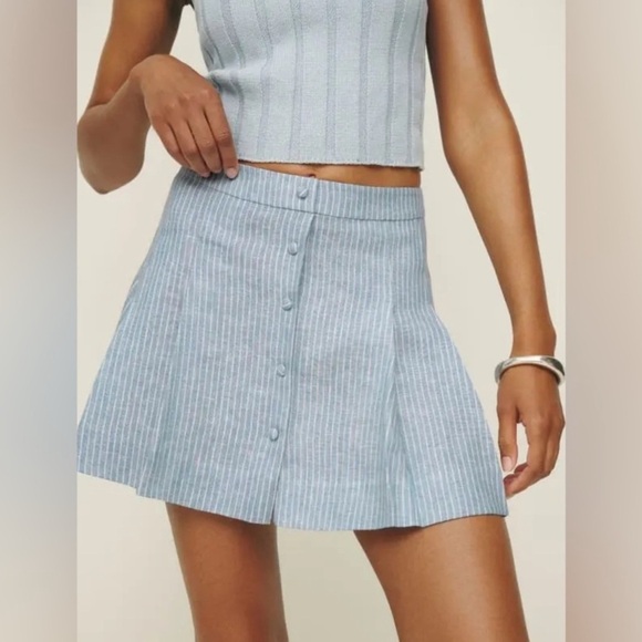 Reformation Mini Linen Skirt Size 0 B2105 - Picture 1 of 6